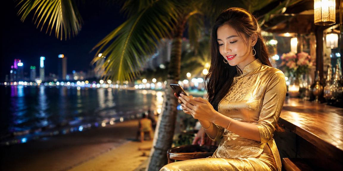 Người phụ nữ mặc áo dài dạo phố Nha Trang, biểu tượng lối sống cân bằng và vui vẻ